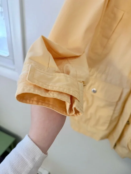 Vintage 90’s Butter Yellow St.John's Bay Hooded Anorak Utility Jacket Womens M - Picture 13 of 14